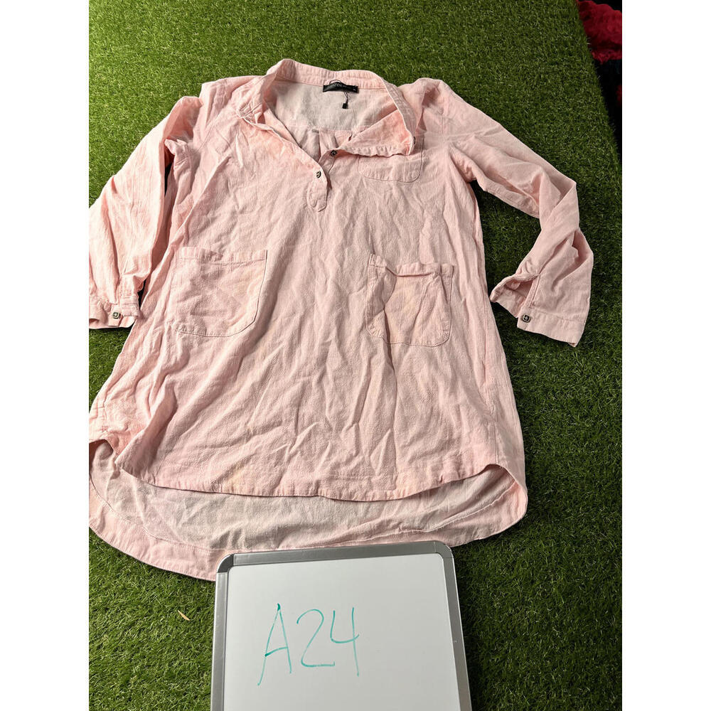 Zanzea Pink Cotton Long Sleeve Shirt XL